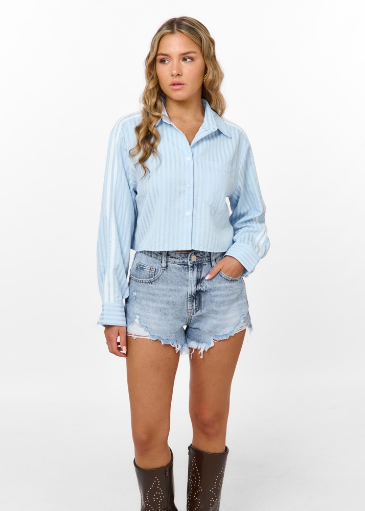 High waist jeans short