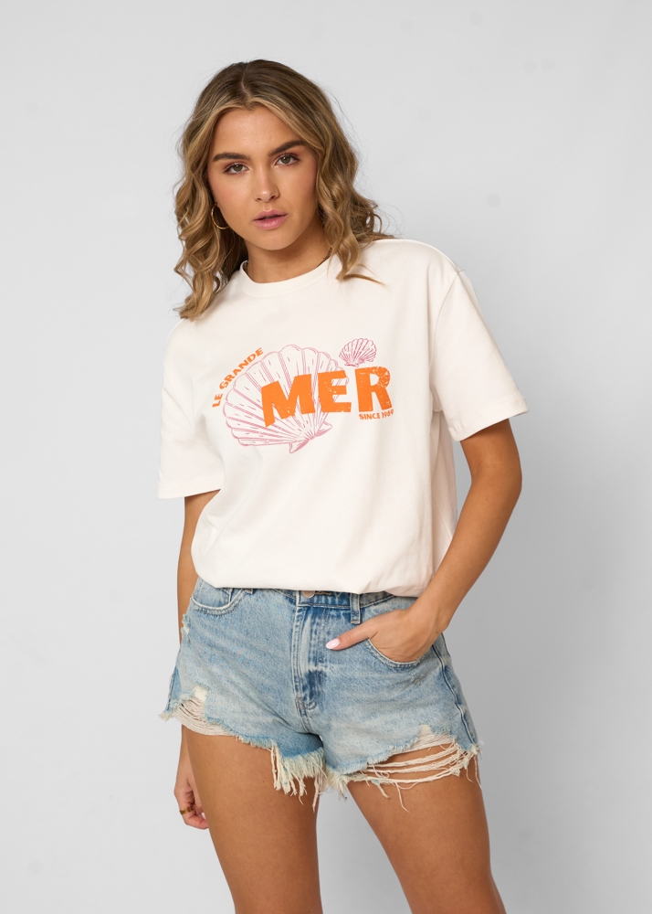 High waist jeans short