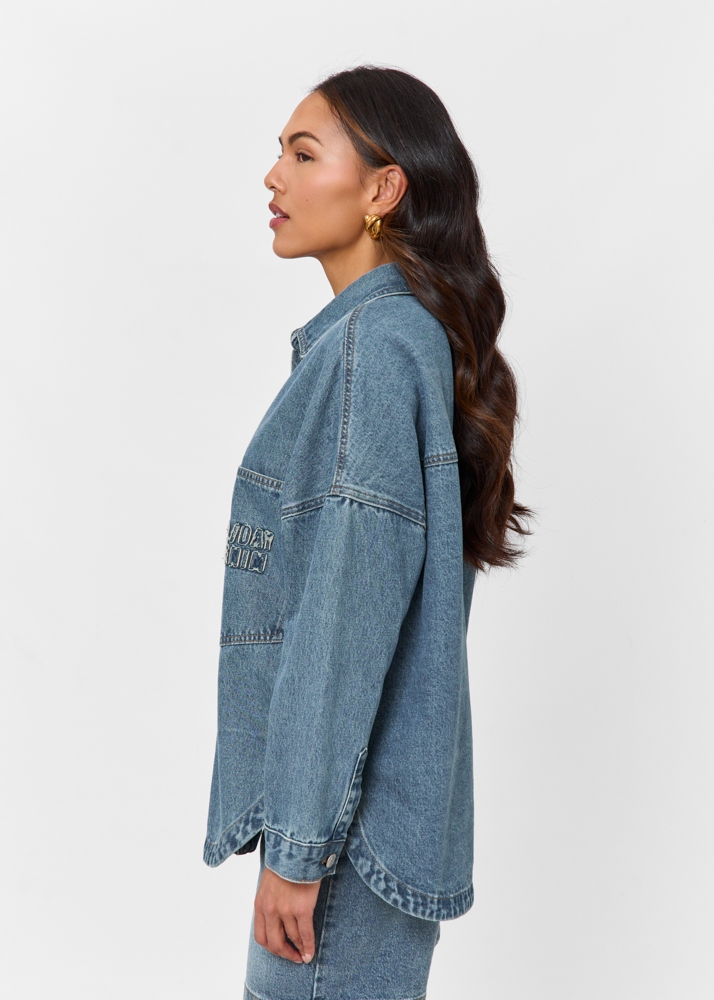 Oversized denim blouse