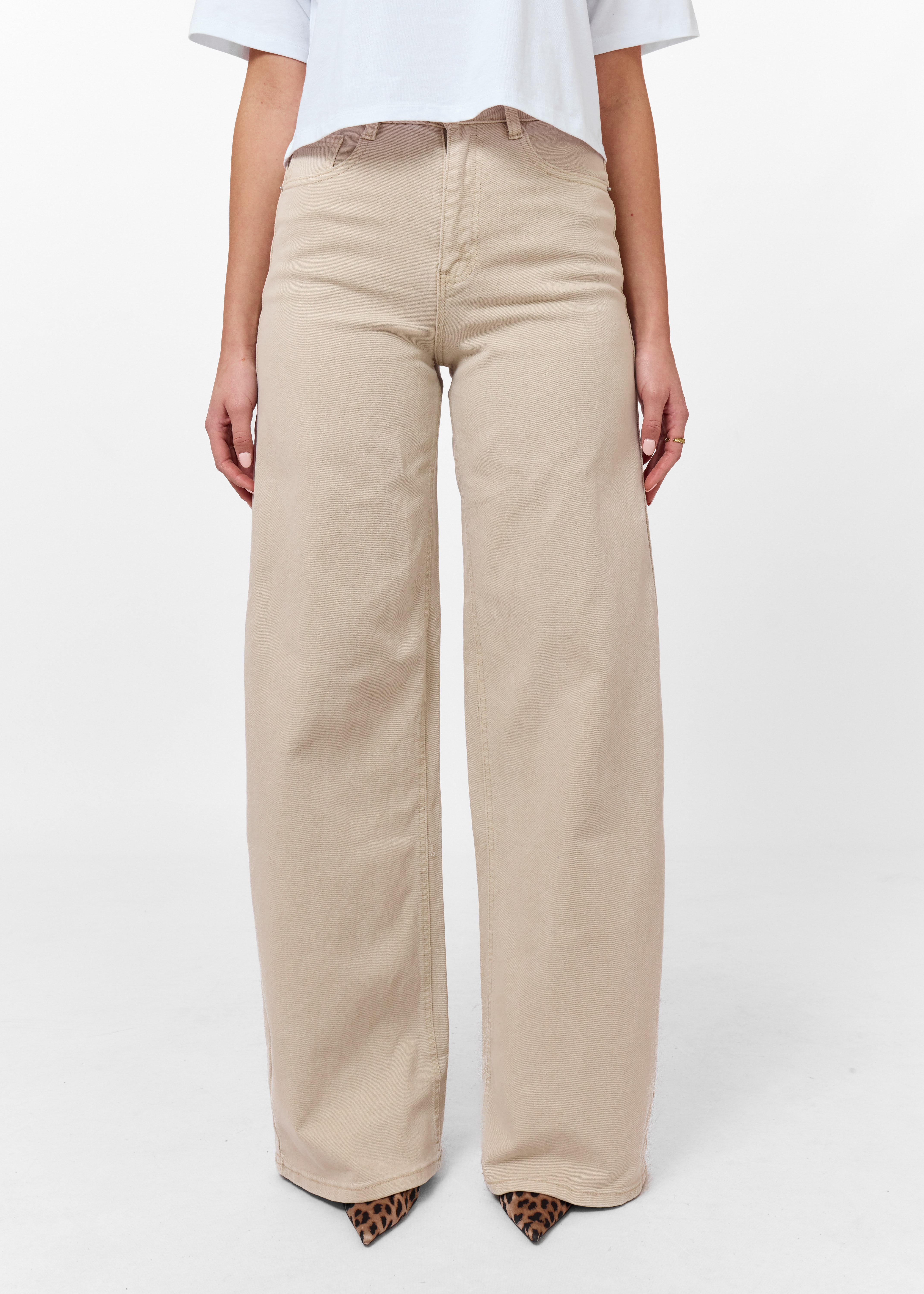 Wide leg stretch jeans