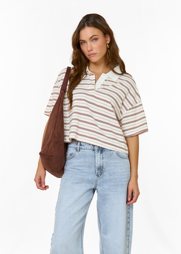 Emma gestreept polo t-shirt