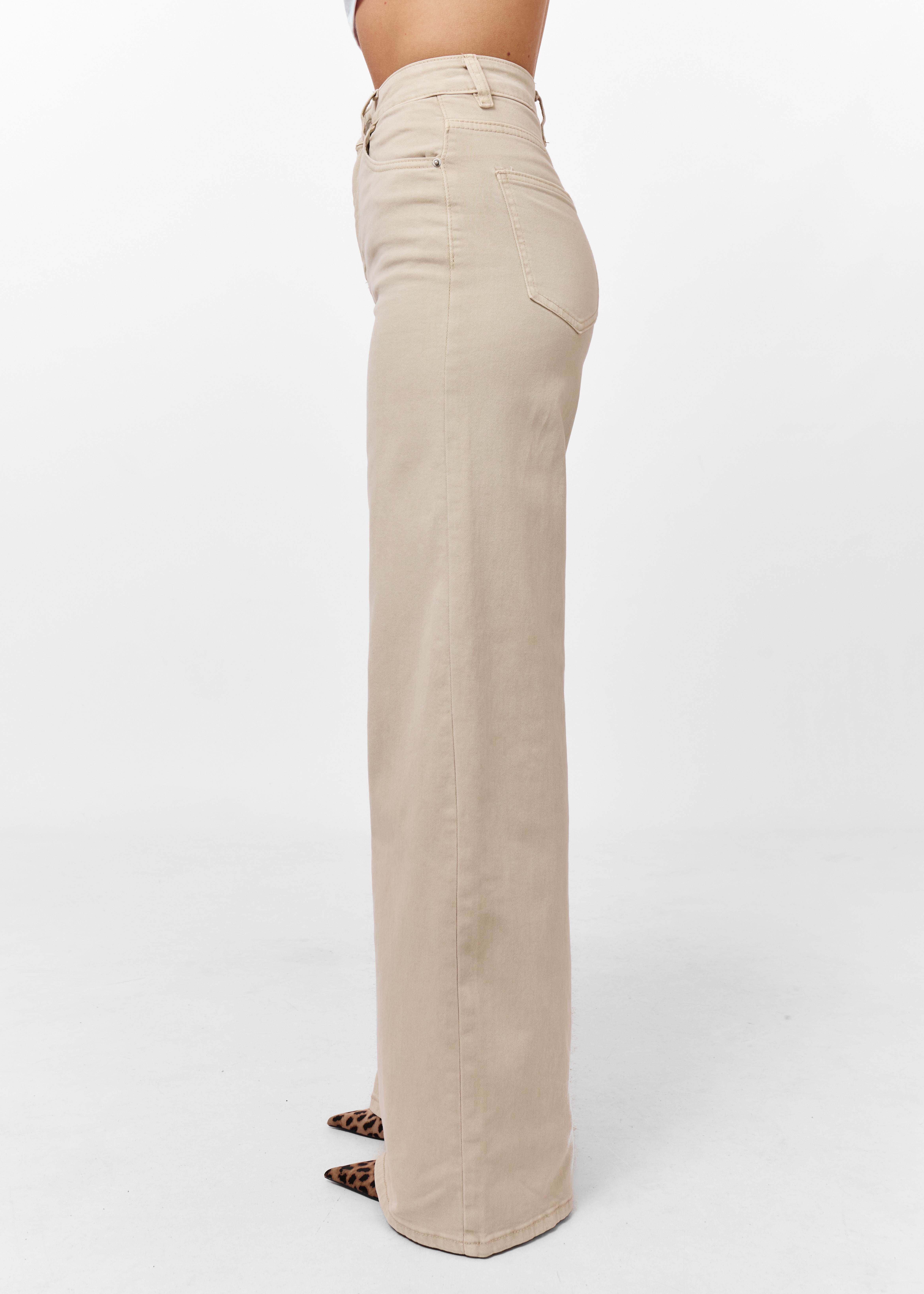 Wide leg stretch jeans