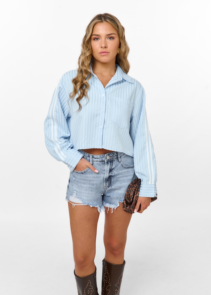 High waist jeans short