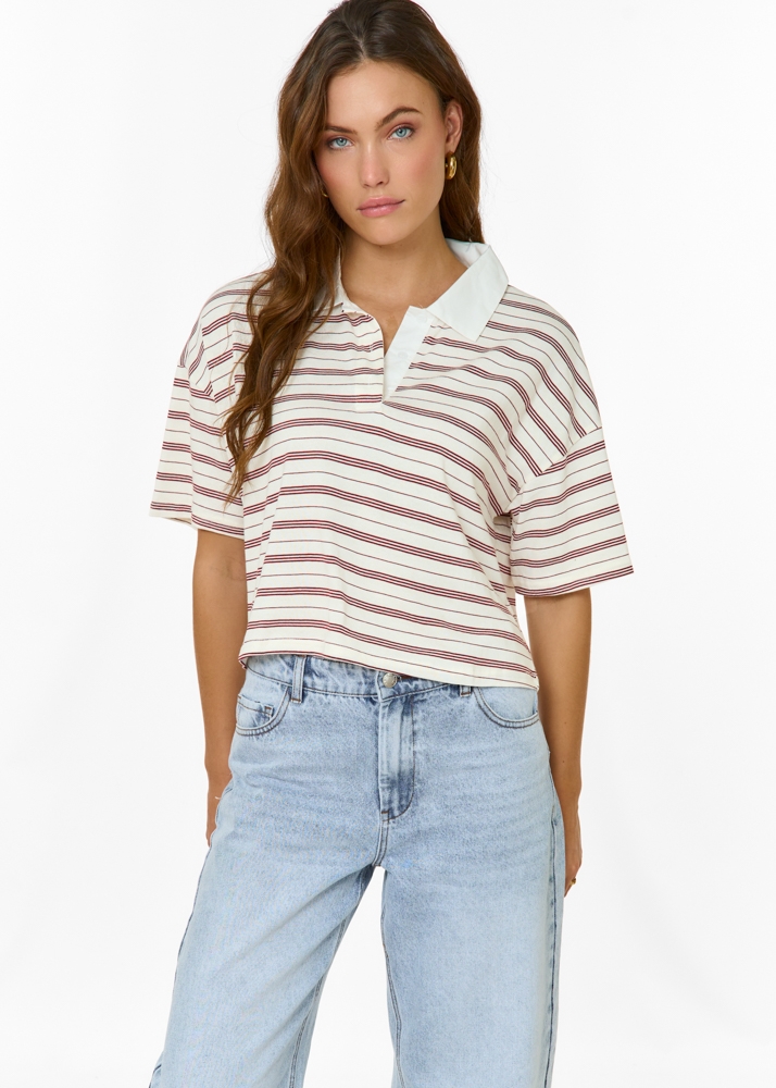 Emma gestreept polo t-shirt