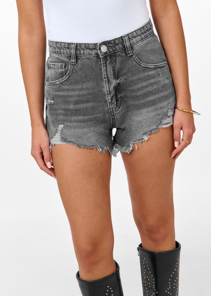High waist jeans short
