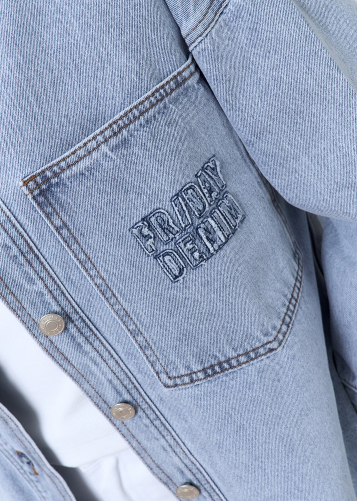 Oversized denim blouse