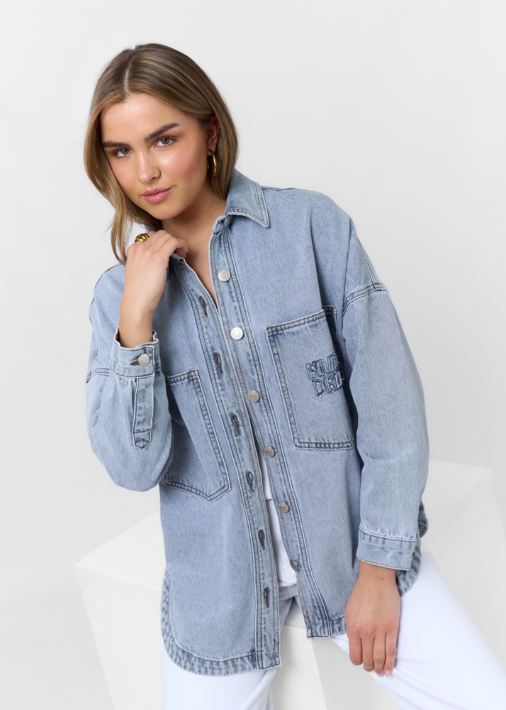 Oversized denim blouse
