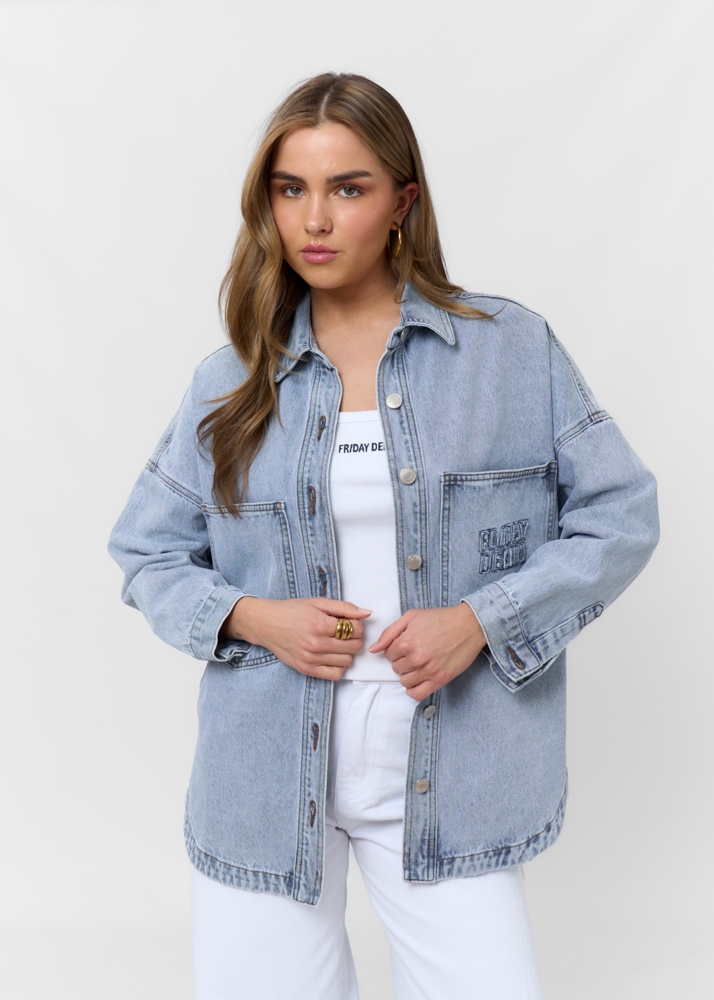 Oversized denim blouse