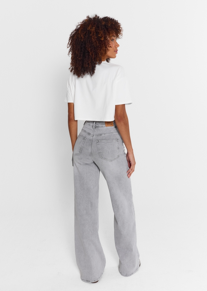 Wide leg stretch jeans