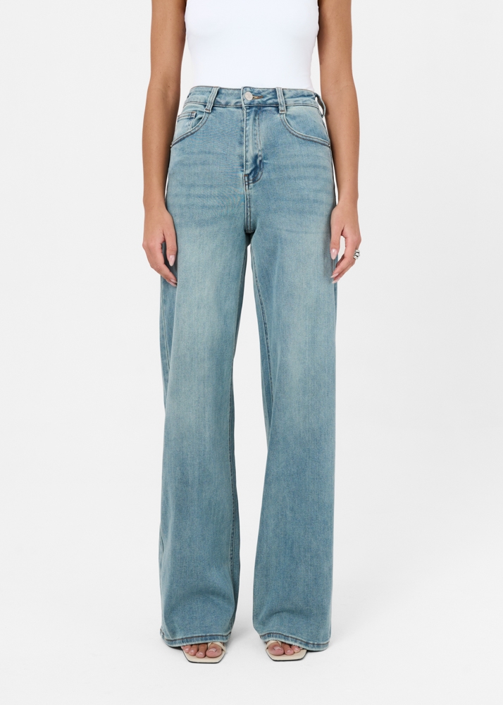 Wide leg stretch jeans